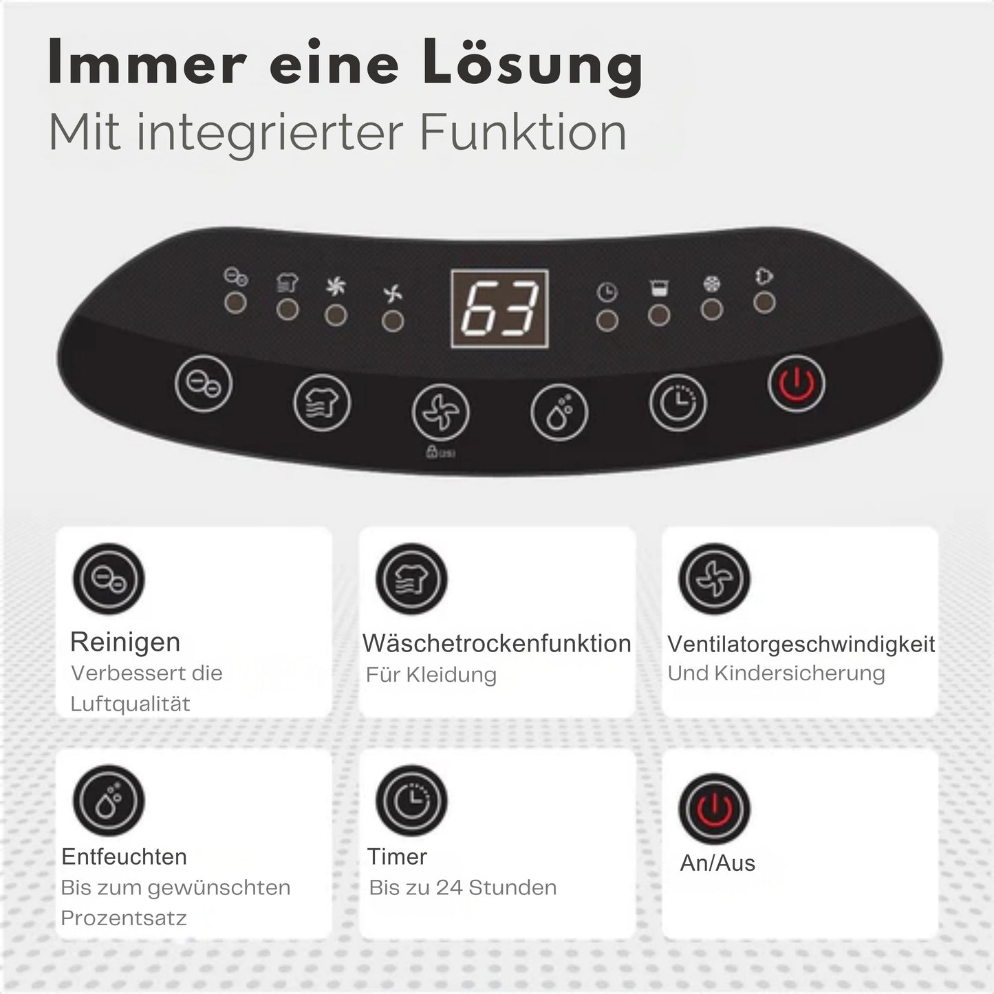 Auronic Luftentfeuchter und Reiniger - 25L pro Tag - Wasch-/Trockenfunktion - weiß