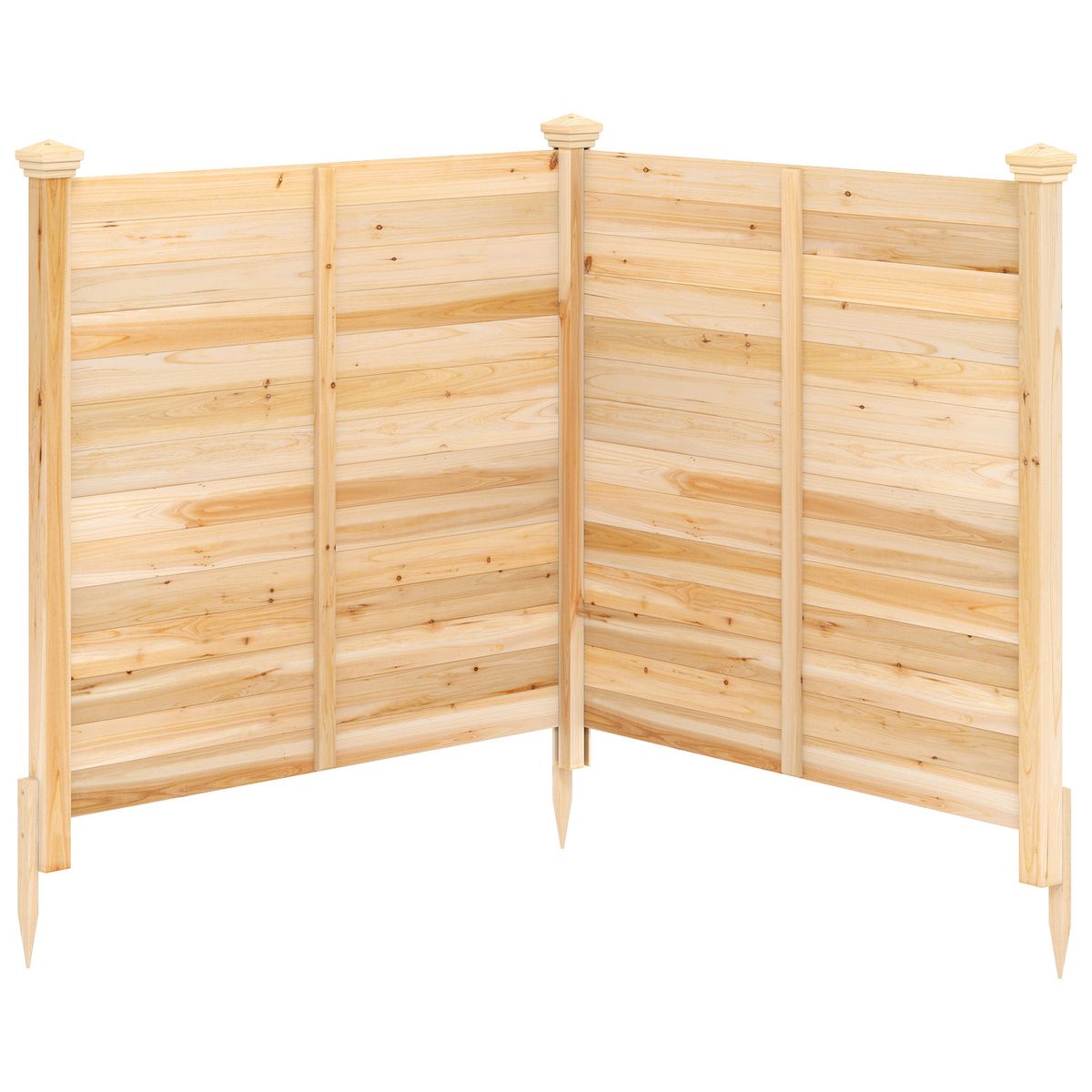 Coast Gartenzaun, 2-teilig – ohne Graben – stabile Holzpfosten – naturbelassen – 1 Stück