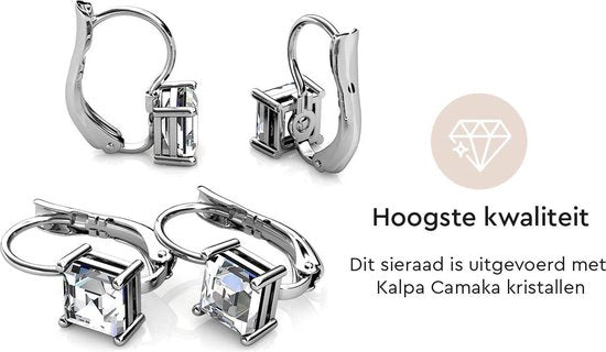 Yolora Damen Ohrringe - Kalpa Camaka Kristalle - Silber - 18K Weißgold vergoldet - Damen Ohrringe Silber - Schmuck - Luxuriöse Geschenkbox - Geschenkbox - Exklusive Geschenkbox - Schöne Geschenkverpackung