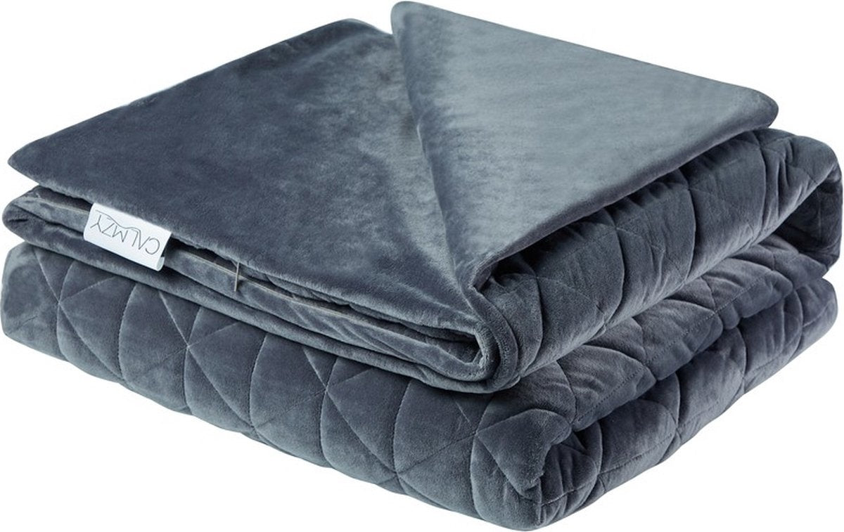 Calmzy Verdunkelungsteppich Bundle 7 kg - - Verdunkelungsteppich & Verdunkelungsteppichbezug - 150 x 200 cm - Holzkohle