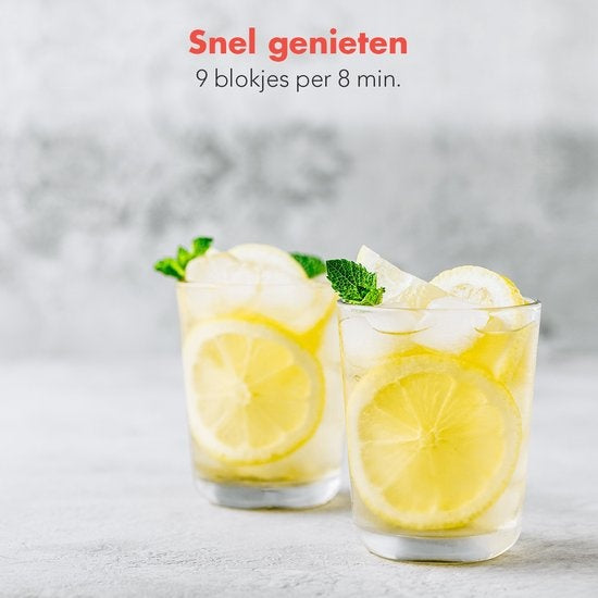 KitchenBrothers Eiswürfelbereiter - 1.6L - 8 min. - 12kg/24h - Selbstreinigungsfunktion - Eiswürfelbereiter mit Eisportionierer - Edelstahl