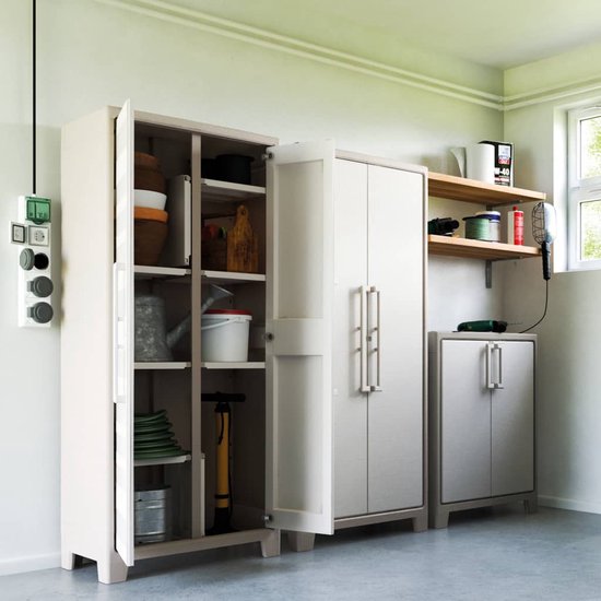 Keter Gulliver Hochschrank - 8 halbe Böden - 80x44x182cm - Sand/Beige