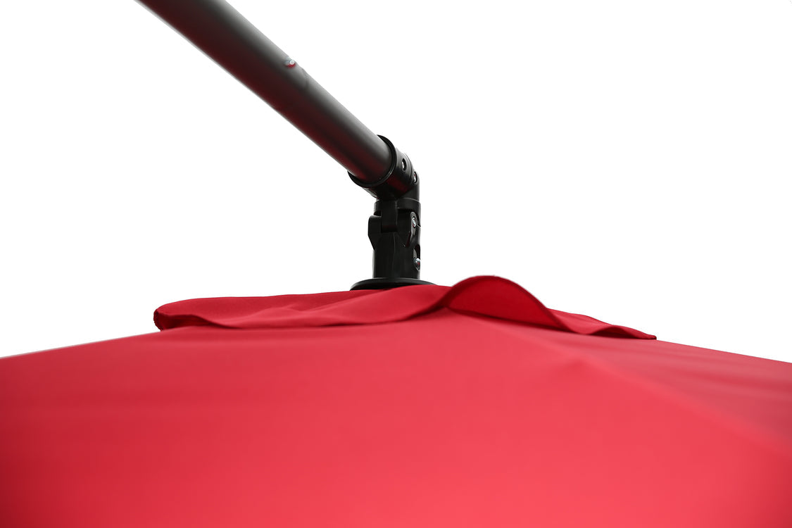 Angel Living Schwebeschirm 300 cm – Kurbel-Sonnenschirm mit Neigungsfunktion – Rot