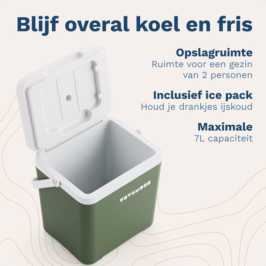 TRVLMORE Cool Box 7L - Kühlbox - Inklusive Kühlelement - Cool Box Small - Grün