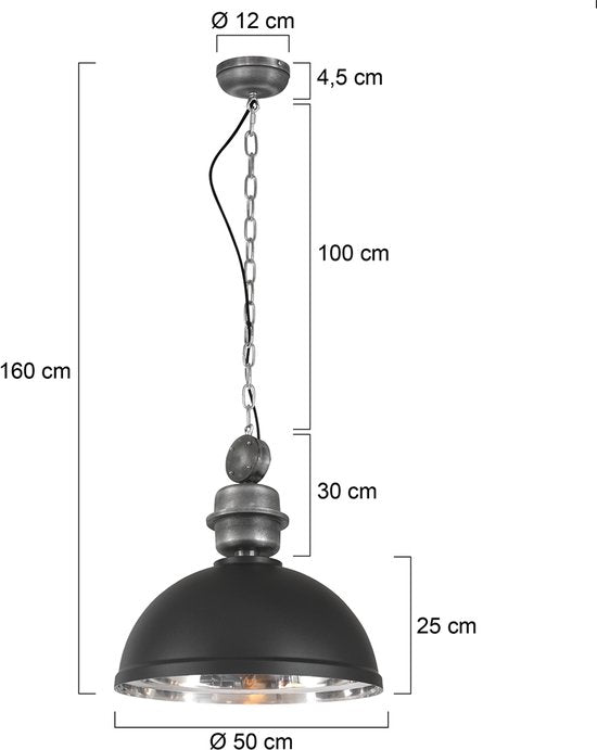 Steinhauer Pendelleuchte Mexlite Gaeve - E27-Fassung - Metall - Schwarz