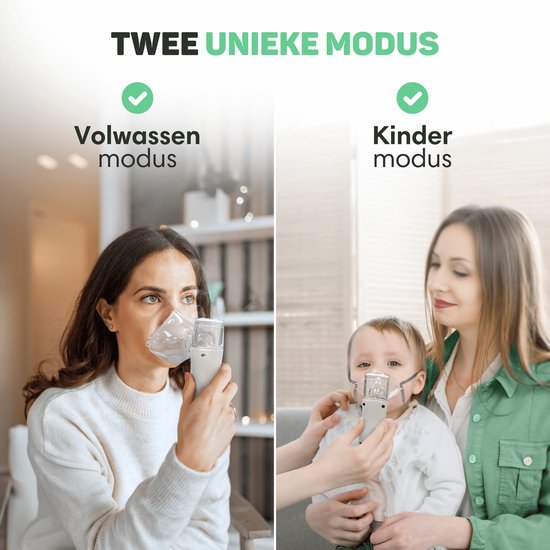 Vulpes Goods® HealthCare - Aerosolgerät - Ultraschallvernebler Inhalator - Vernebler - Inhalator für Kinder, Erwachsene und Babys - Wiederaufladbar - 2 Modi - Hilft gegen Atemwegserkrankungen - Inkl. 4 Düsen & Deluxe Reiseetui