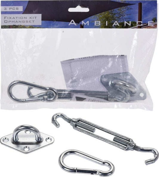 Ambiance Zubehör für Schattentuch - Karabiner/Spannmutter/Platte