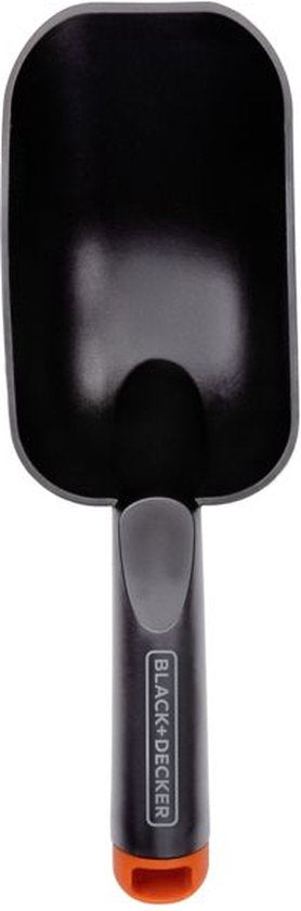 BLACK+DECKER Gartenschaufel - runde Ausführung - tiefer Boden - 28,5 CM - Schwarz