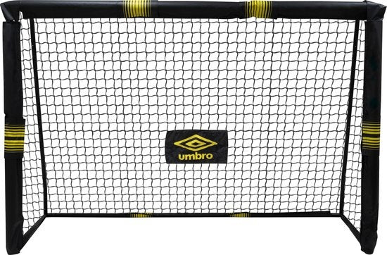 Umbro Fußballtor - Fußballtor 240 x 160 x 85 cm - Fußballtor groß - Outdoor-Spielzeug für Kinder und Erwachsene - schneller Aufbau - Fußball-Trainingstor - Metall - Schwarz/Gelb