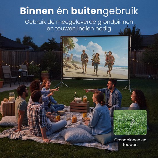 Lumina® Projektionswand 100 Zoll - Beamer-Leinwand mit Stativ - knitterfrei - faltbar - mit Tragetasche - für drinnen und draußen