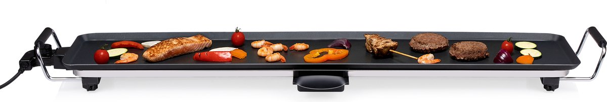 alpina Teppanyaki Griddle XXL - Griddle - 100x20cm - 2000W - Einstellbarer Thermostat - Antihaftbeschichtung - Schwarz
