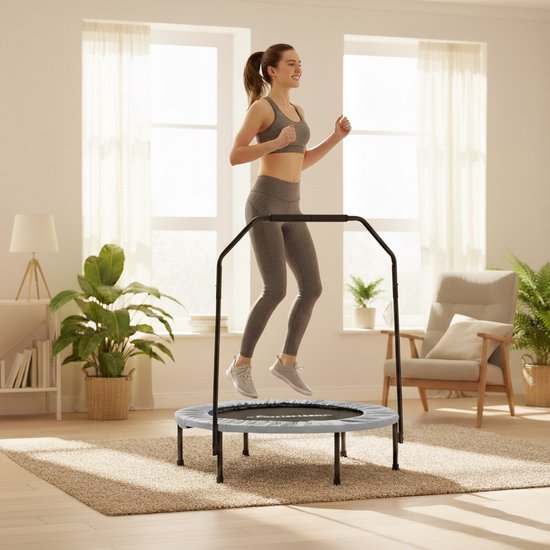 Fitness-Trampolin – Ø 102 cm – zusammenklappbar – grau