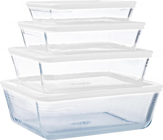 Cook & Freeze Auflaufform mit Deckel - 8-teiliges Set - Glas - Pyrex