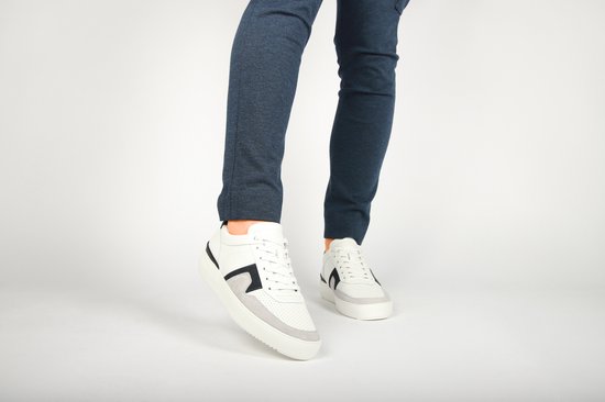 Blackstone MARBLE COLTON – DG513 Weiß Dunkelblau – Sneaker (niedrig) – Herren – Weiß – Größe: 43
