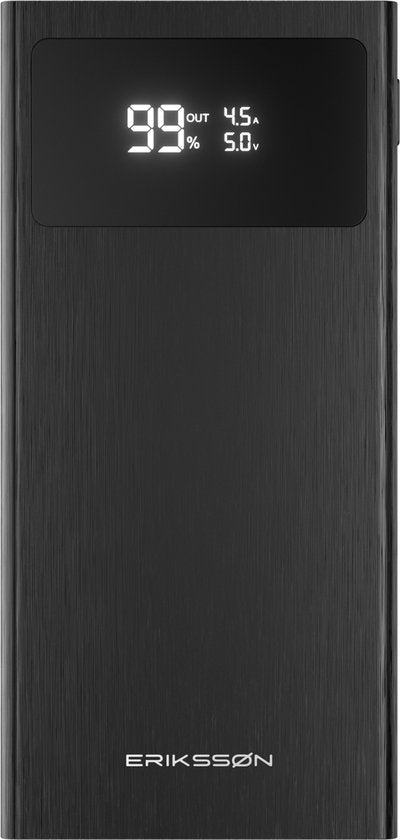 Erikssøn Core Pro Charge Powerbank – 10.000 mAh – 22,5 W Schnelllader – USB-A/USB-C – LED-Anzeige – Universelle Powerbank, u. a. für iOS/Android geeignet