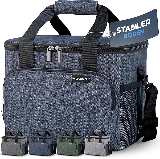 Heroism Große faltbare Kühltasche - Isolierte Kühltasche, Thermotasche, auslaufsicher und wasserdicht - Picknick- und Lunch-Tasche - 30 L - Dunkelgrau