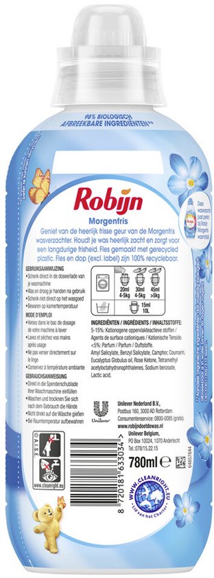 1 x Robijn – Weichspüler – Morgenfrisch – 780 ml – Kabel – Kabel – Kabelsystem – Kabelsystem