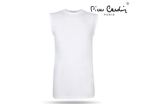 Pierre Cardin Ärmelloses T-Shirt - Weiß - 100% Baumwolle - Größe L - Luftig & Stylisch für den Sommer