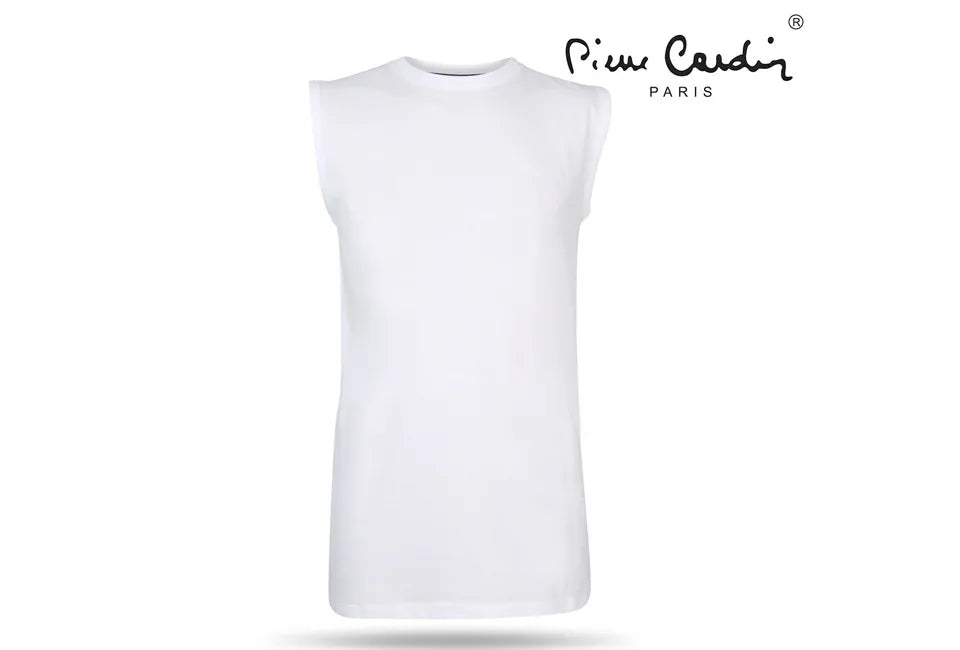 Pierre Cardin Ärmelloses T-Shirt - Weiß - 100% Baumwolle - Größe L - Luftig & Stylisch für den Sommer
