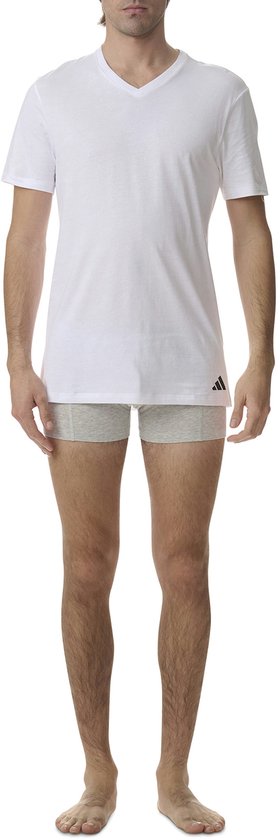 Adidas Sportswear – Active Core Cotton – T-Shirts mit V-Ausschnitt – Herren-Unterhemd – Weiß - Größe XL