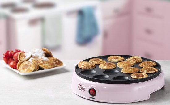 Bestron Poffertjes-Pfanne - APFM700SDP - 800W - Poffertjes-Maschine - Elektrisch - Rosa - 5 Jahre Garantie