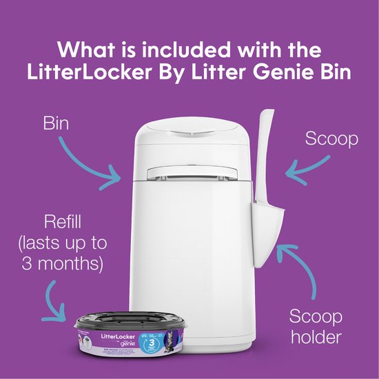 Litter Locker Litterlocker von Genie – Katzentoilettenzubehör – 24,3 x 23 x 7 cm, weiß