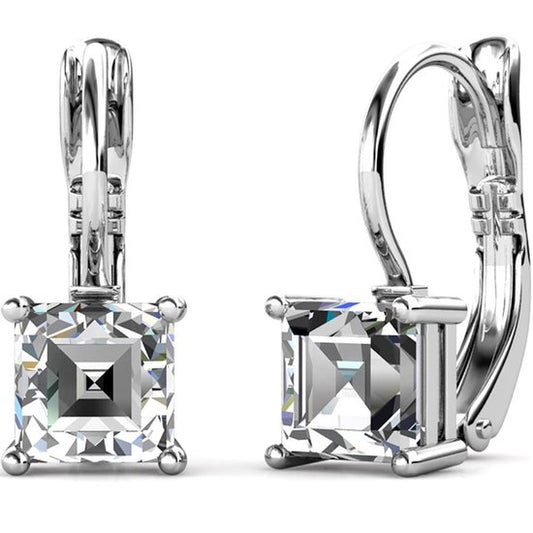 Yolora Damen Ohrringe - Kalpa Camaka Kristalle - Silber - 18K Weißgold vergoldet - Damen Ohrringe Silber - Schmuck - Luxuriöse Geschenkbox - Geschenkbox - Exklusive Geschenkbox - Schöne Geschenkverpackung