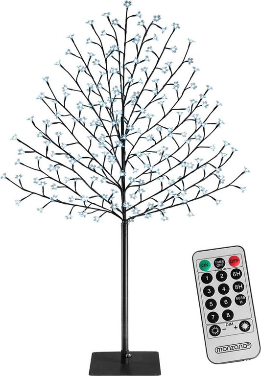 Monzana Weihnachtsbeleuchtung - Kirschblüte 220cm Timer IP44 - Kaltweiß