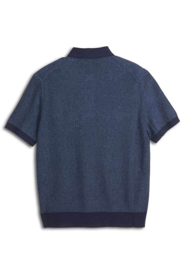 Scotch & Soda Sweater Polo Sky Captain – Recycelte Baumwollmischung – Dunkelblau – S