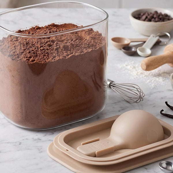Brabantia Vorratsbehälter mit Messlöffel – 1,3 Liter – 12,3 x 15,4 x 10,6 cm
