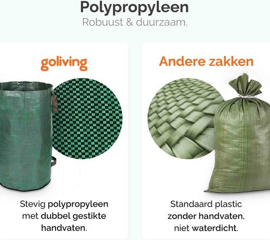 Goliving Gartenabfallsack - 2er Set Gartenabfallsäcke faltbar - Gartensack - Gartenabfallbehälter - 2x 280 Liter - Grün