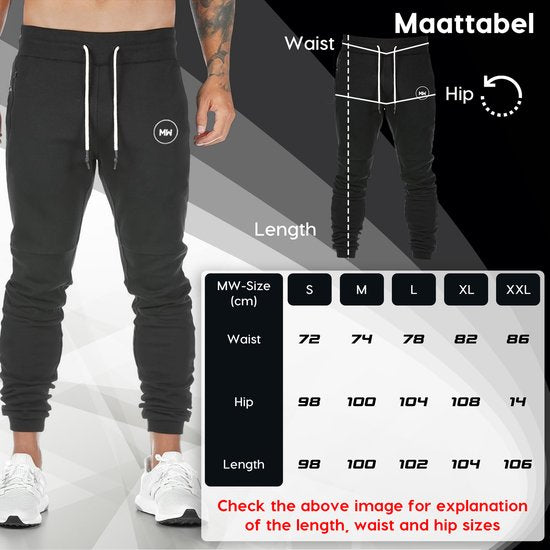 MWÂ¬Ã† - Herren-Trainingshose - Herren-Sweatpants - Lange Sporthose - Hose mit Taschen - Größe XL