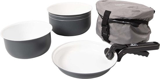 Bo-Camp – Kochgeschirrset – Trekking – 5-teilig – Keramikbeschichtung – Aluminium