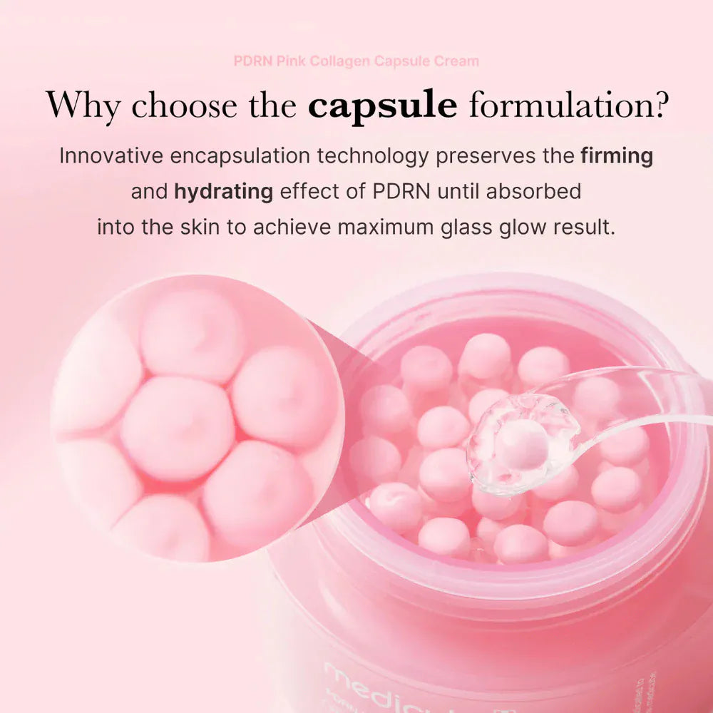 Medicube PDRN Pink Collagen Capsule Cream 55 g – Gesichtscreme mit PDRN, Kollagen, Niacinamid und Hyaluronsäure – feuchtigkeitsspendend und straffend