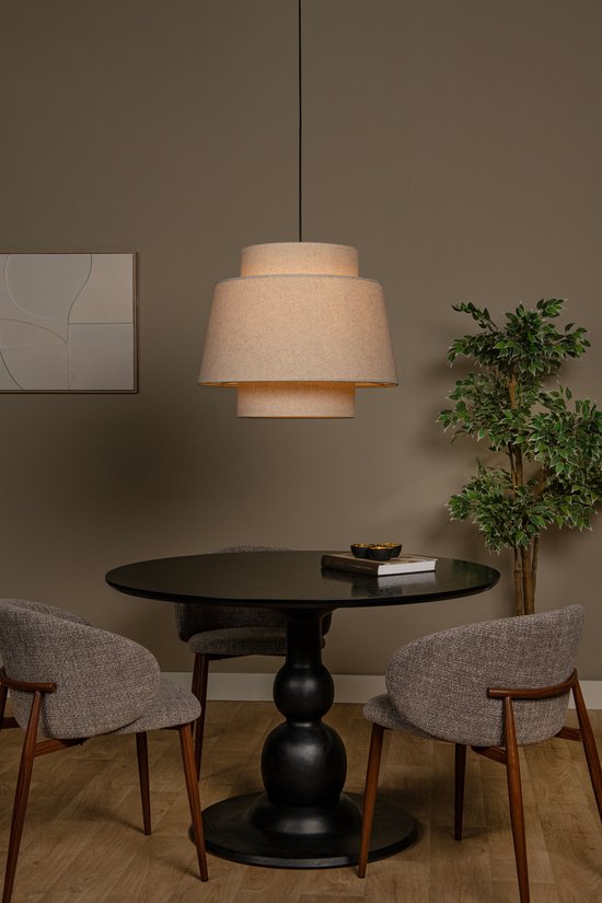 Lucide TRIBUTE – Hängeleuchte – Ø 60 cm – 1xE27 – Beige – Japandi