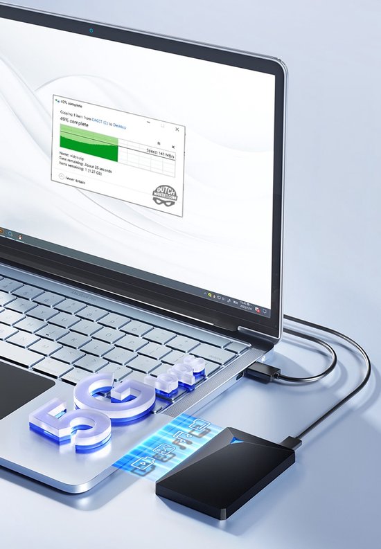 Dutch Wanted Space - Externe Festplatte - Festplatte - Schnelle Schreibgeschwindigkeit - 1TB Solid State Storage - Plug and Play - Tragbarer Speicher - Externer Speicher PC oder Laptop - USB 3.2 - Festplattenerweiterung