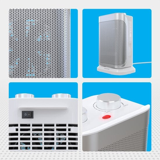 Auronic - Electric Heater - Heizlüfter - 2 Stufen - 1500W - LED-Anzeige - Rotierend - Weiß