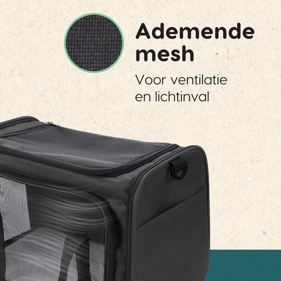 Volcan Travel Bag Cat - Reisekorb - Tragetasche Katzen - Transportbox mit Toplader - Tragekorb Anthrazit