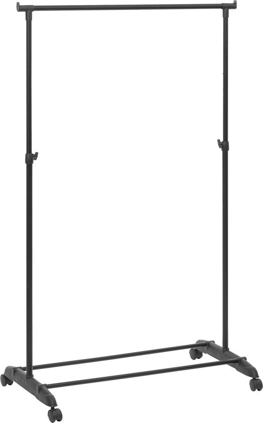 5Five Kleiderständer mit einer Stange – Kunststoff/Metall – schwarz – 80 x 42 x 160 cm