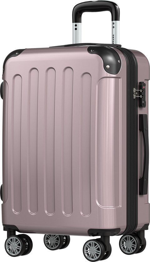 TRVLMORE Handgepäck Koffer - 45L - TSA Zahlenschloss - Leichtgewicht - erweiterbar - Trolley - 54x36x22cm - Rose Gold