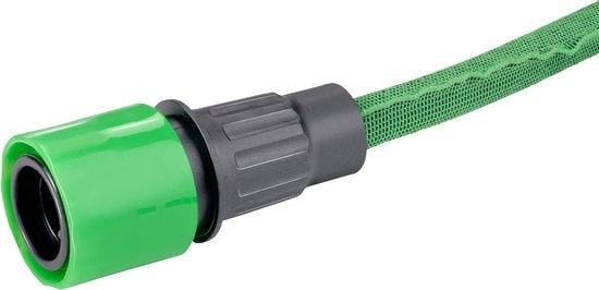 Kinzo Flexibler Gartenschlauch 20M - Inkl. Aufsatz - Düse mit 7 Sprühmodi - Kunststoff - Grün/Grau