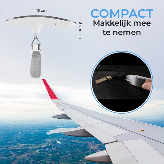TTD® Gepäckwaage - Bis zu 50 kg - Gepäckwaage - Gepäckwaage - Hängewaage - Digitale Gepäckwaage - Gepäckwaage - Reisen mit dem Flugzeug - kg/g/lbs/oz - Batterien enthalten - Weiß