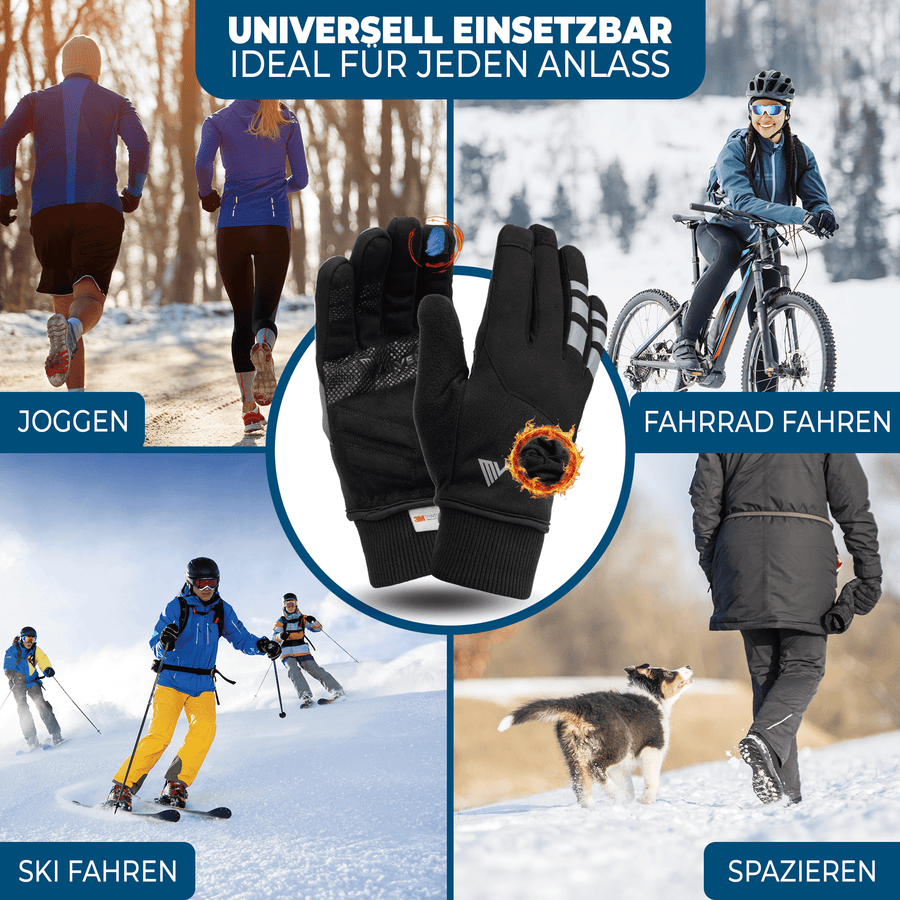 MIVELO THERMO-FIT Winterhandschuhe - Thermofleece & 3M Thinsulate - Schwarz - Unisex - XL