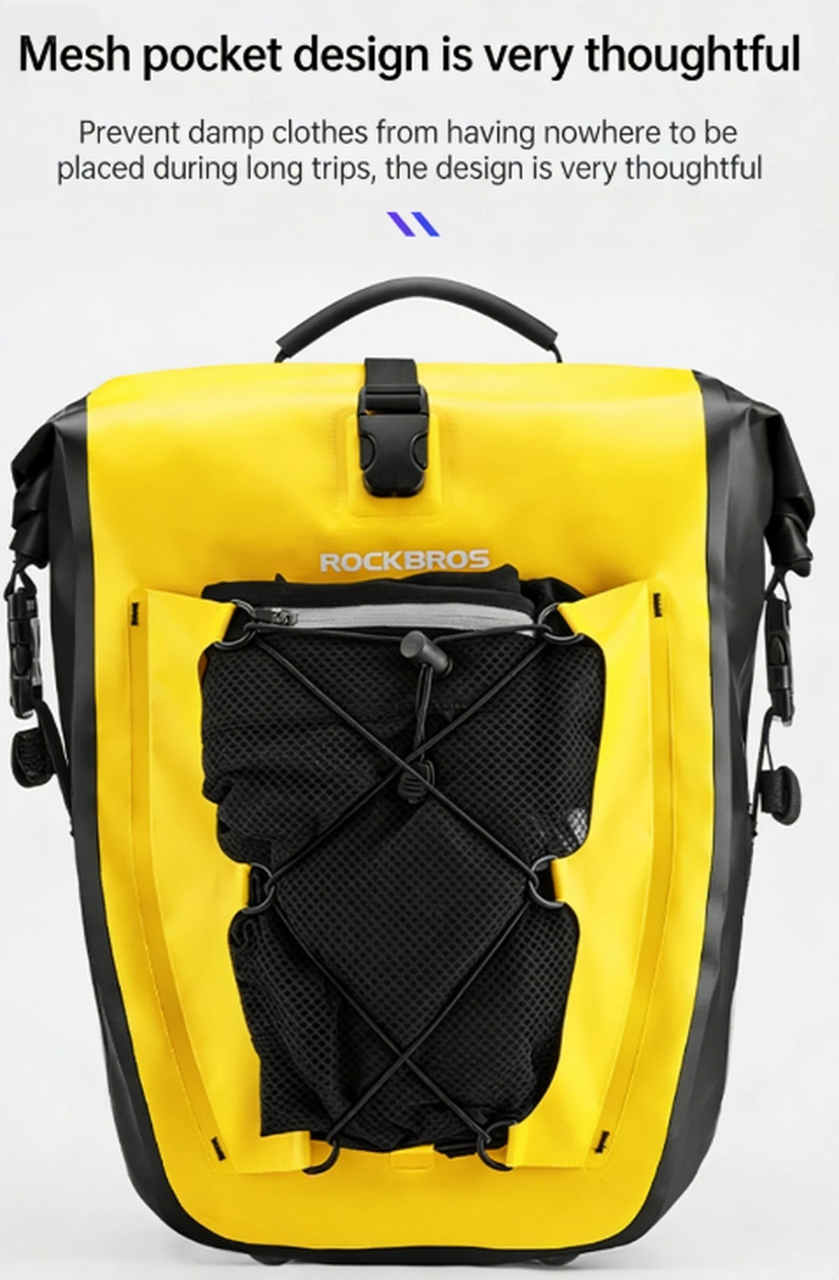 ROCKBROS Wasserdichte Fahrradtasche für den Gepäckträger – 25–32 l – Schwarz – Erweiterbar – Für E-Bikes und Mountainbikes