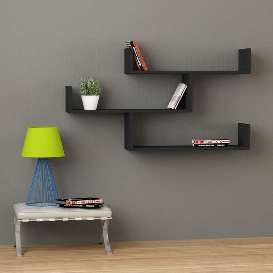 Asir - Wandregal - Anthrazit - 119x22x66,5 cm