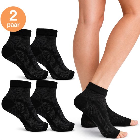 Alyze Kompressionssocken – 2 Paar – Größe 39–42 – Schwarz – Für Damen und Herren – Strümpfe – Bett – Schlafen – Sport – Socken – Laufen