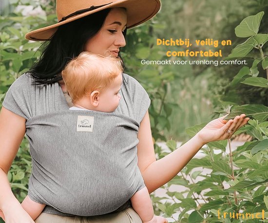 Frummel Baby Sling Grey - Baby Tragetuch - Babytrage - Gewebtes Tragetuch - Baby 0-36 Monate - Neugeborenes