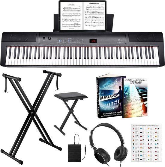 Finesse Digital Piano - 88 gewichtete Tasten - Ständer & Hocker - Keyboard Piano - Electric Piano - Erwachsene & Kinder
