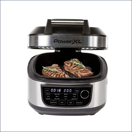 Power XL Multicooker – 12-in-1-Kochgerät mit AirFryer-Funktion – zum Frittieren, Kochen, Braten und als Elektrogrill – Versandhandelsausgabe