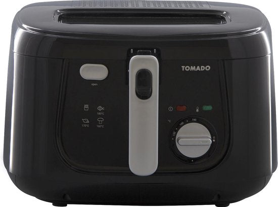 Tomado TDF2501B - Fritteuse - 2,5 Liter - Anti-Geruchsfilter - Kunststoff-Fritteuse - PFAS-frei - Schwarz